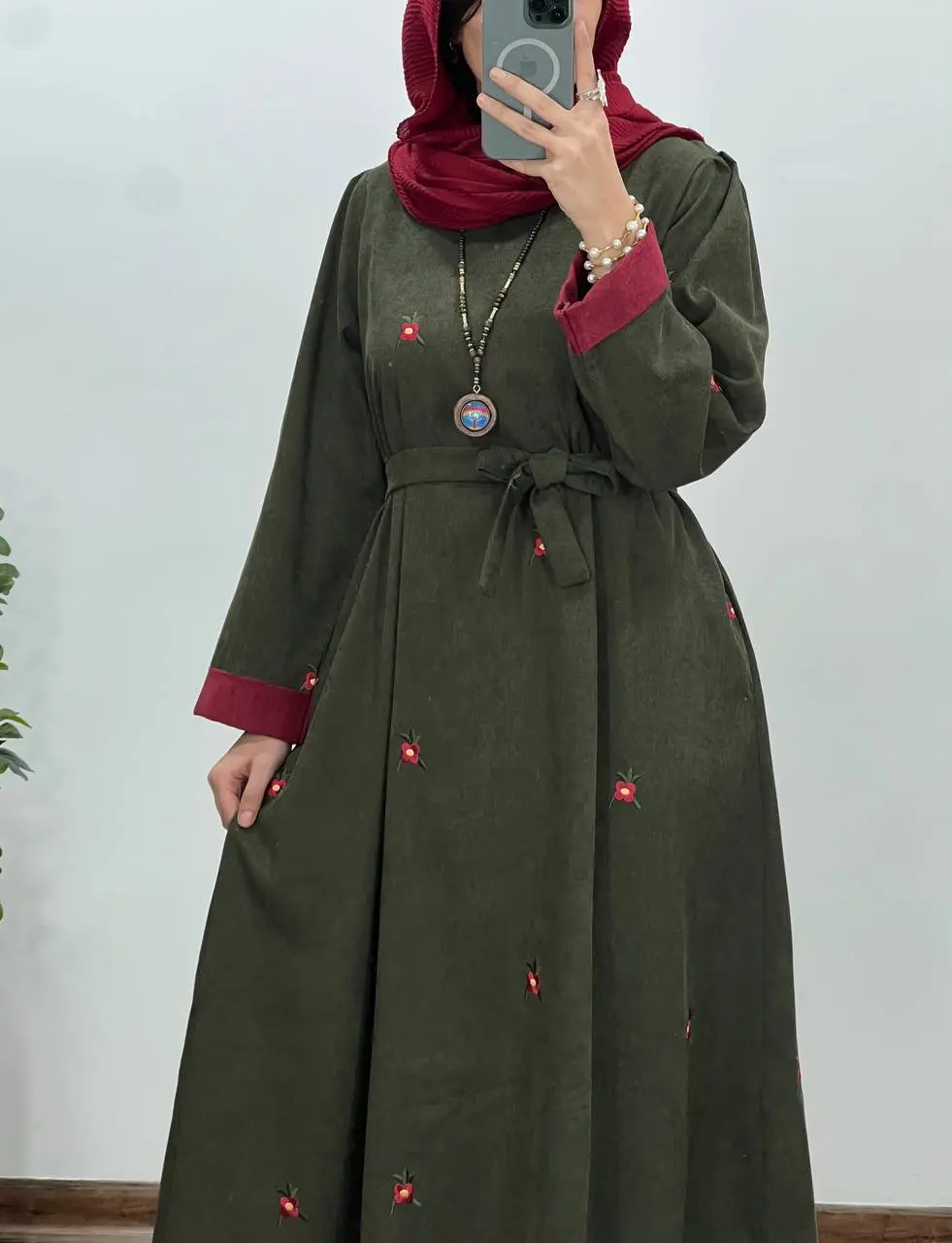 پیراهن مانتویی گلدوزی بهین